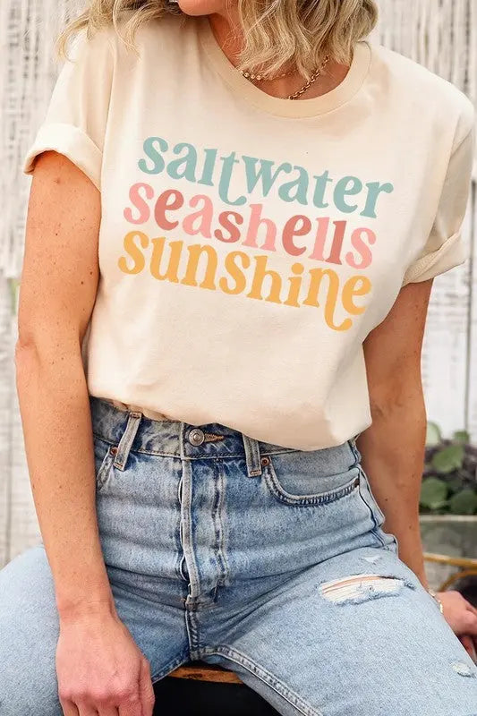 Saltwater Seashells Summer Graphic T Shirts Color Bear