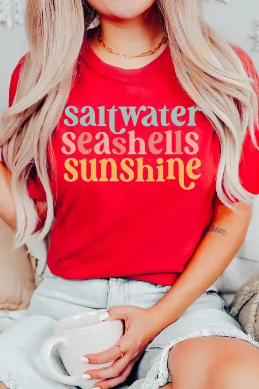 Saltwater Seashells Summer Graphic T Shirts Color Bear