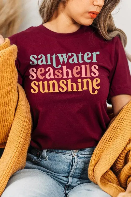 Saltwater Seashells Summer Graphic T Shirts Color Bear