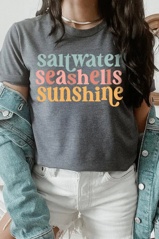 Saltwater Seashells Summer Graphic T Shirts Color Bear