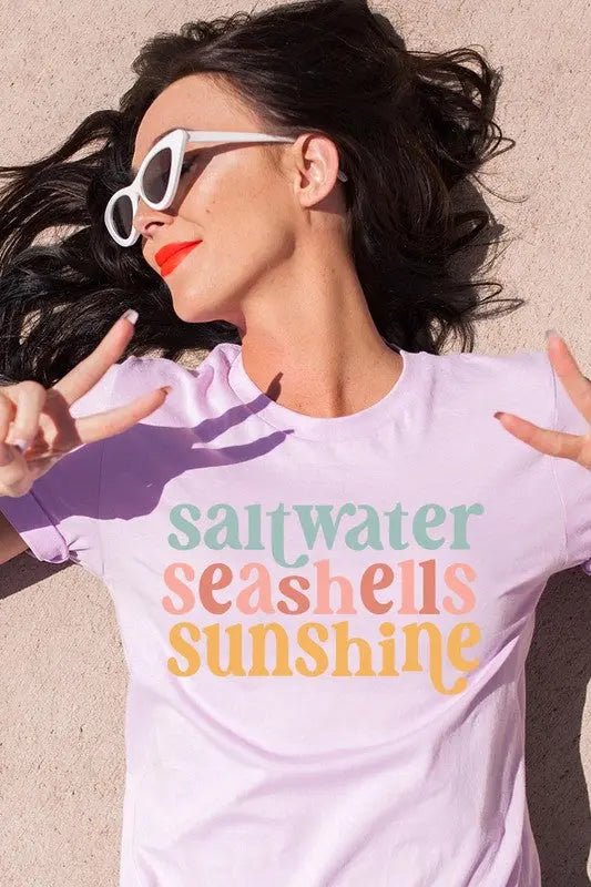 Saltwater Seashells Summer Graphic T Shirts Color Bear