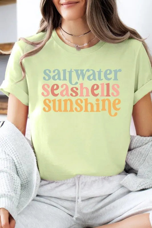 Saltwater Seashells Summer Graphic T Shirts Color Bear