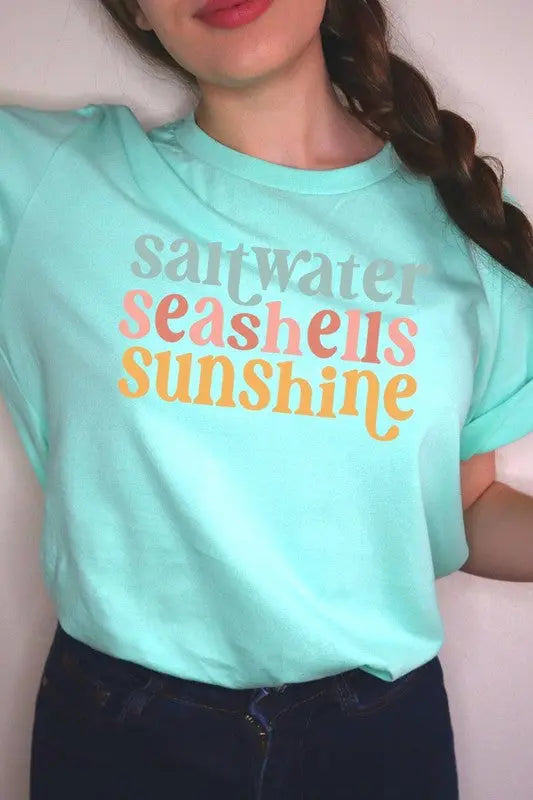 Saltwater Seashells Summer Graphic T Shirts Color Bear