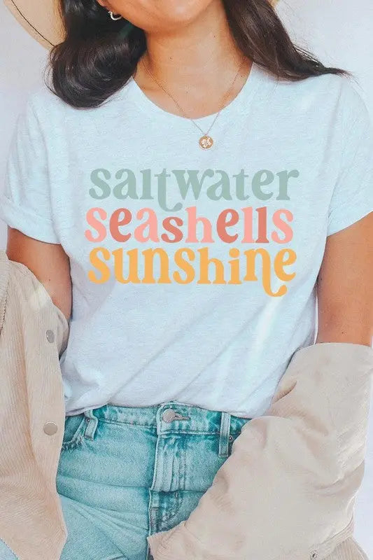 Saltwater Seashells Summer Graphic T Shirts Color Bear