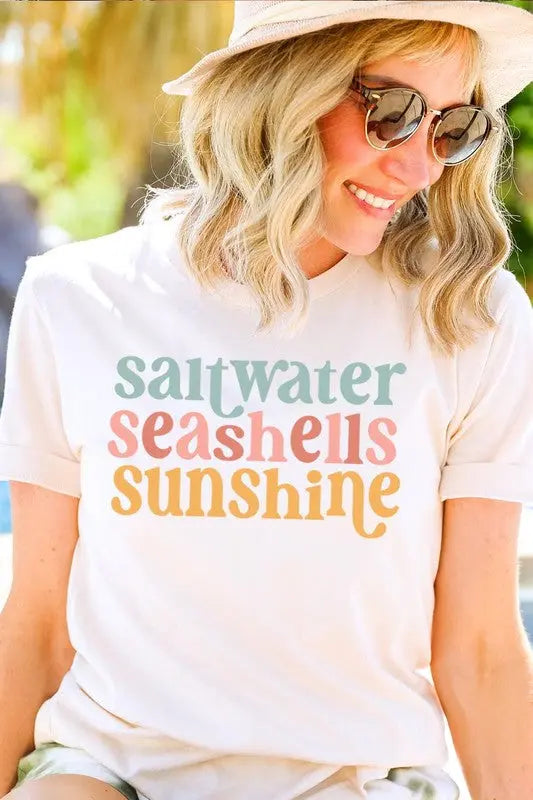 Saltwater Seashells Summer Graphic T Shirts Color Bear