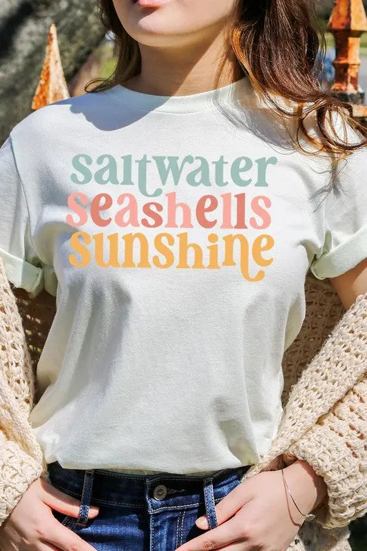 Saltwater Seashells Summer Graphic T Shirts Color Bear