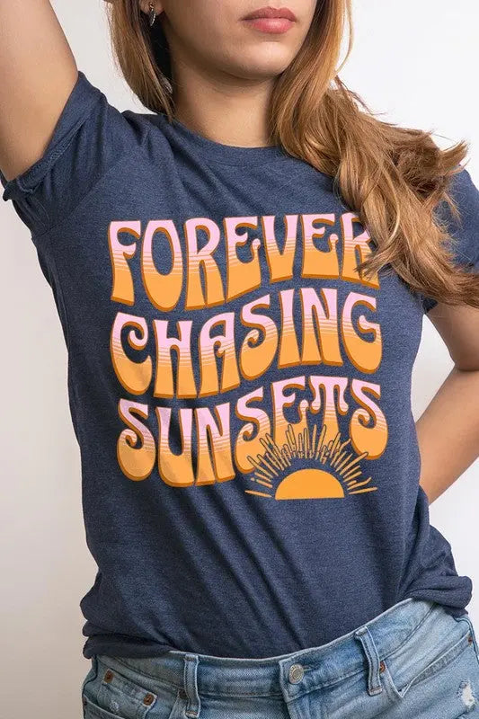 Forever Chasing Sunsets Summer Graphic T Shirts Color Bear