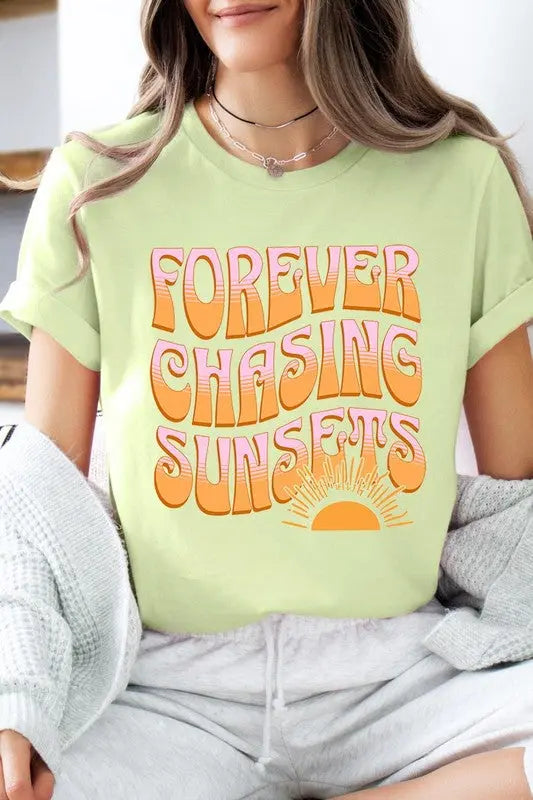 Forever Chasing Sunsets Summer Graphic T Shirts Color Bear