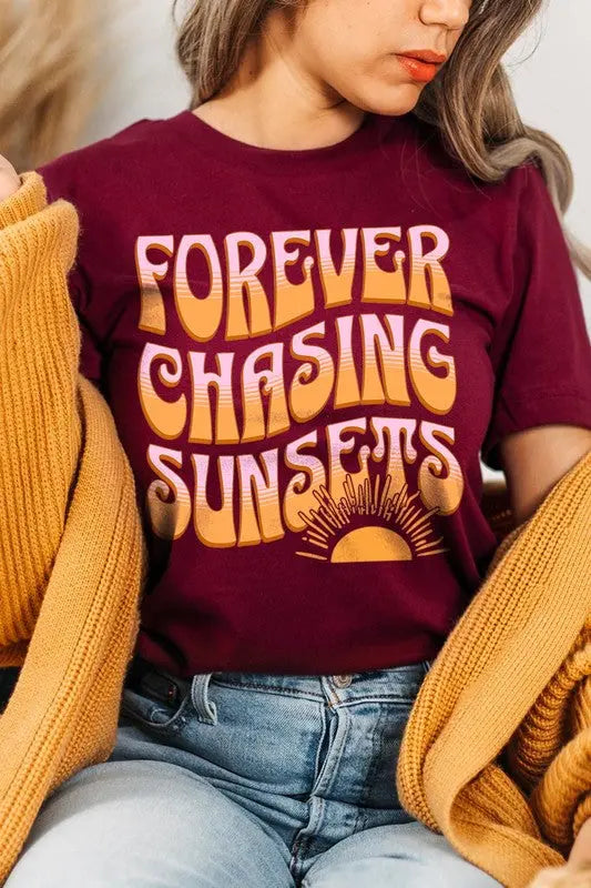 Forever Chasing Sunsets Summer Graphic T Shirts Color Bear