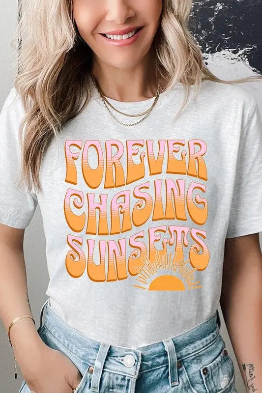 Forever Chasing Sunsets Summer Graphic T Shirts Color Bear