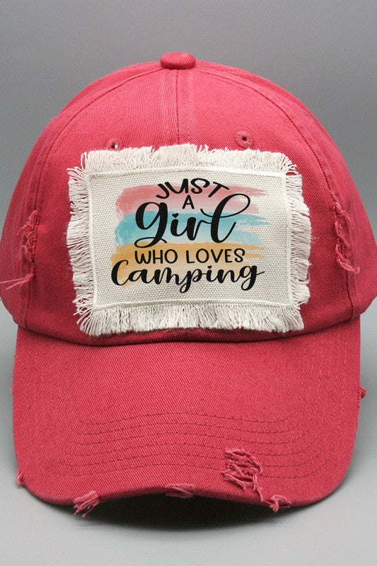 Just a Girl Who Loves Camping Patch Hat Cali Boutique