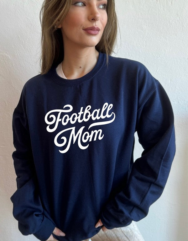 Football Mom Cozy Crewneck Sweatshirt Ocean and 7th