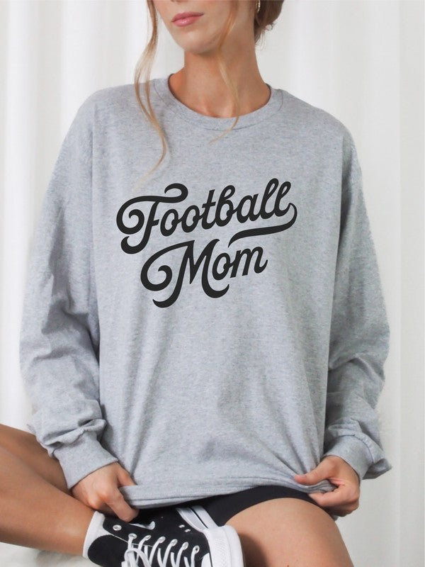 Football Mom Cozy Crewneck Sweatshirt Ocean and 7th