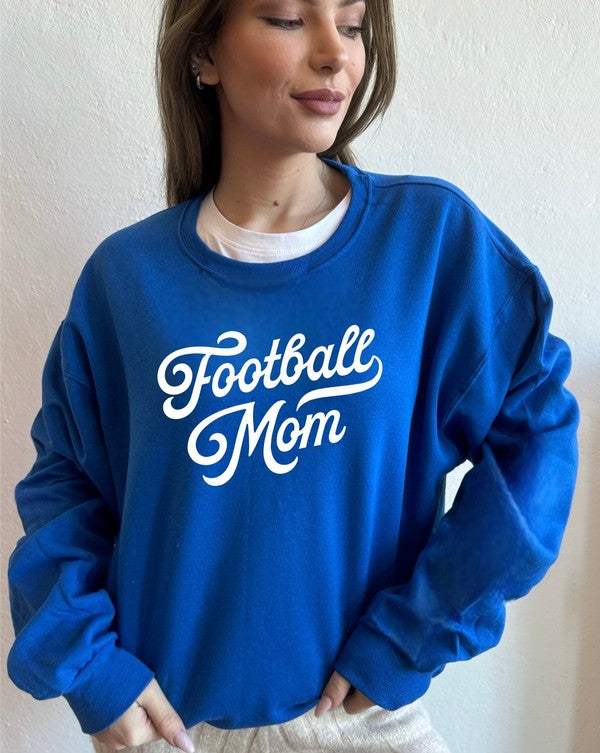 Football Mom Cozy Crewneck Sweatshirt Ocean and 7th