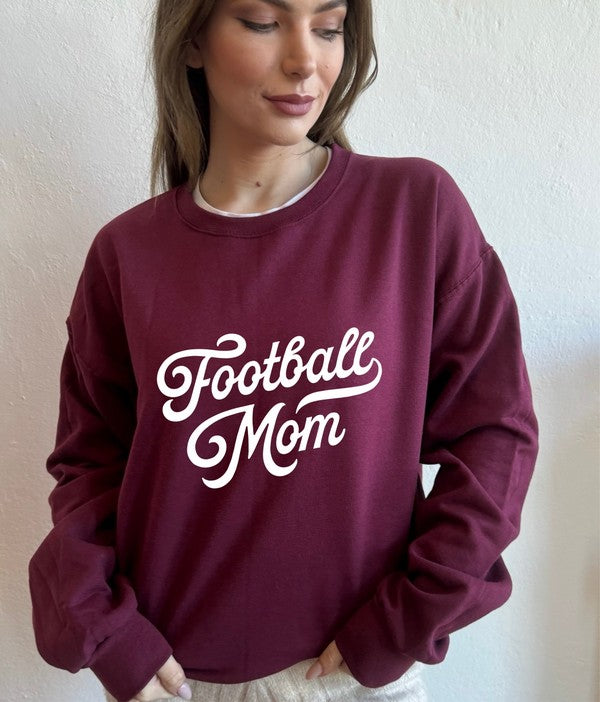 Football Mom Cozy Crewneck Sweatshirt Ocean and 7th