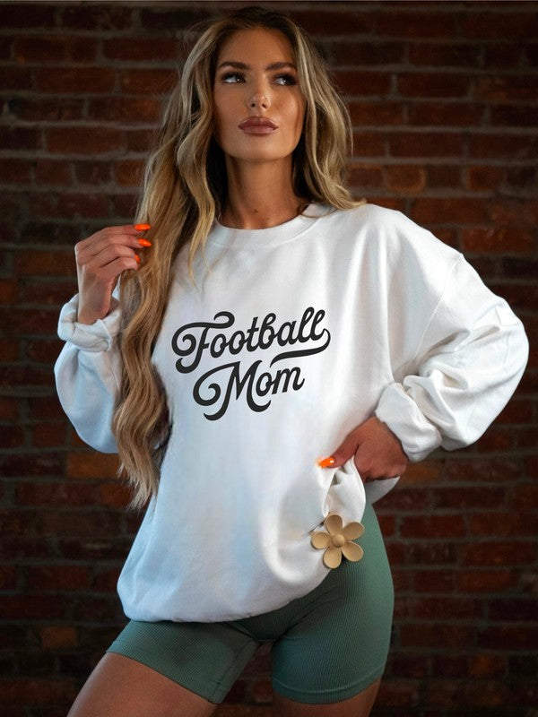 Football Mom Cozy Crewneck Sweatshirt Ocean and 7th