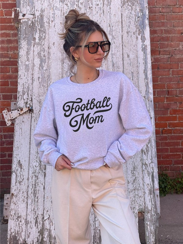 Football Mom Cozy Crewneck Sweatshirt Ocean and 7th