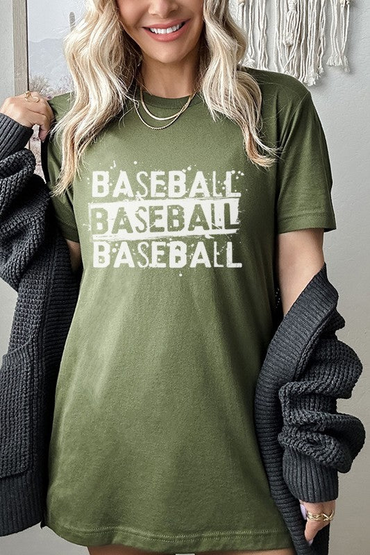 Game Day Distressed Baseball Stack Graphic Tee Cali Boutique