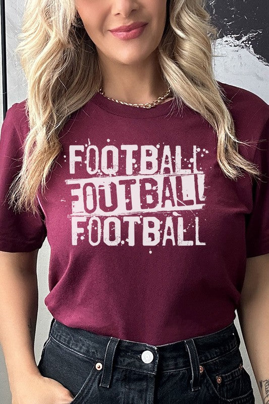 Game Day Distressed Football Stack Graphic Tee Cali Boutique