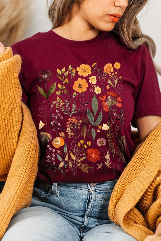 Botanical Wildflowers Graphic Tee Color Bear