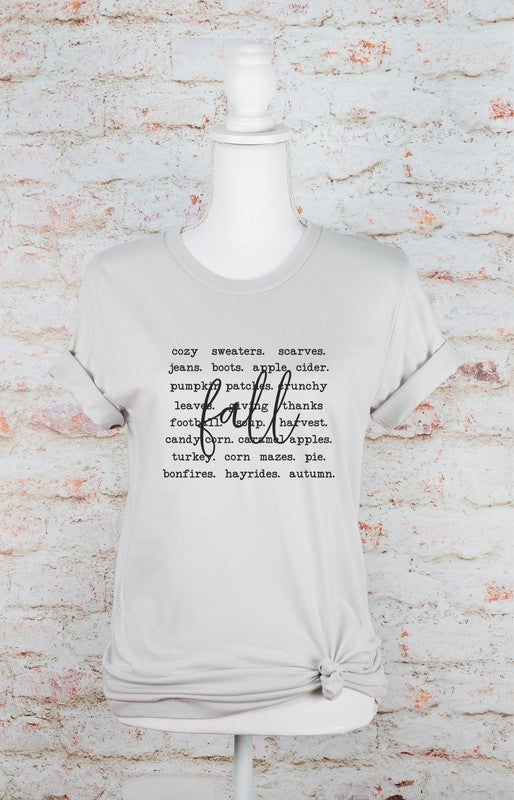 Fall Words Graphic Tee Ocean and 7th