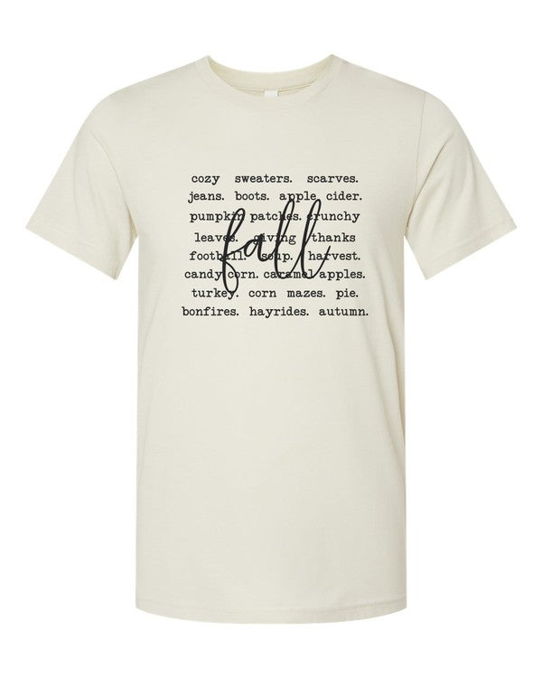 Fall Words Graphic Tee Ocean and 7th