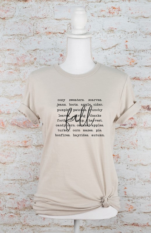 Fall Words Graphic Tee Ocean and 7th