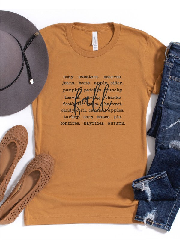 Fall Words Graphic Tee Ocean and 7th