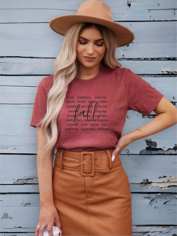 Fall Words Graphic Tee Ocean and 7th