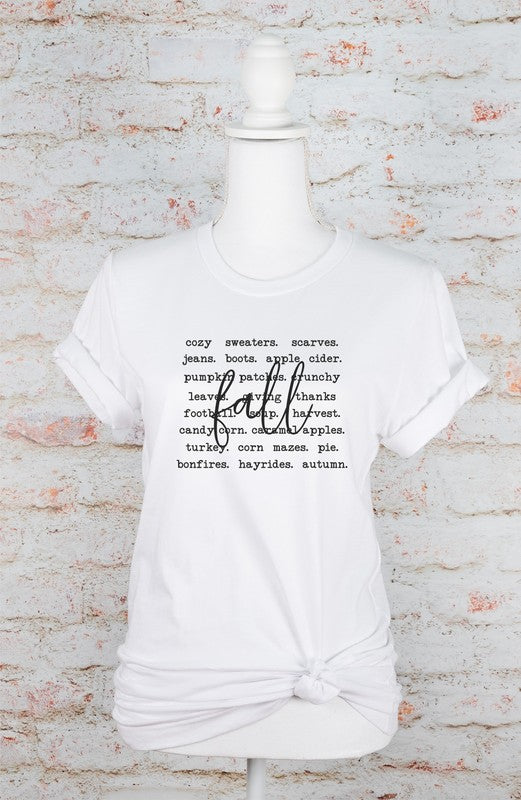 Fall Words Graphic Tee Ocean and 7th