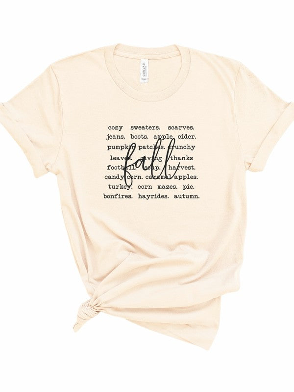 Fall Words Graphic Tee Ocean and 7th