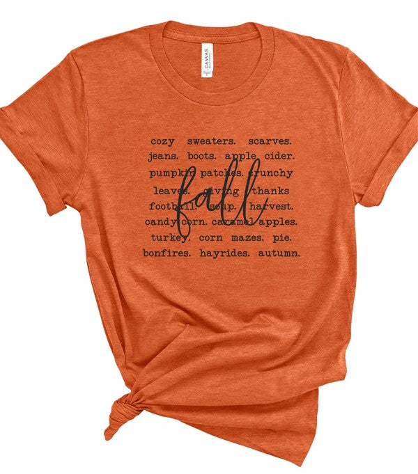 Fall Words Graphic Tee Ocean and 7th