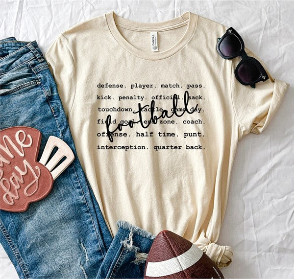 Football Words Graphic Boutique Tee Ocean and 7th