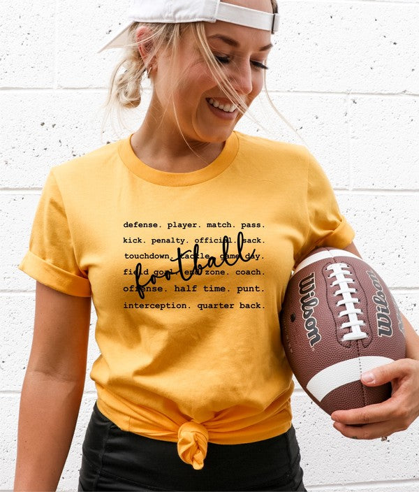 Football Words Graphic Boutique Tee Ocean and 7th