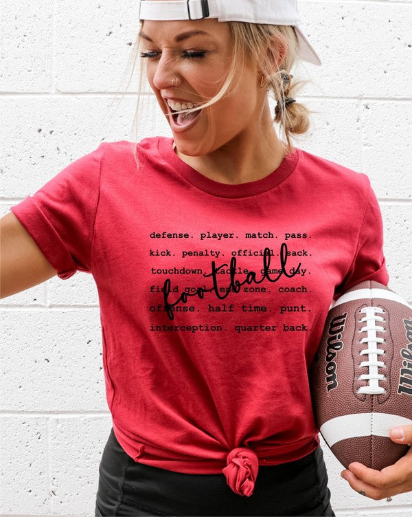 Football Words Graphic Boutique Tee Ocean and 7th