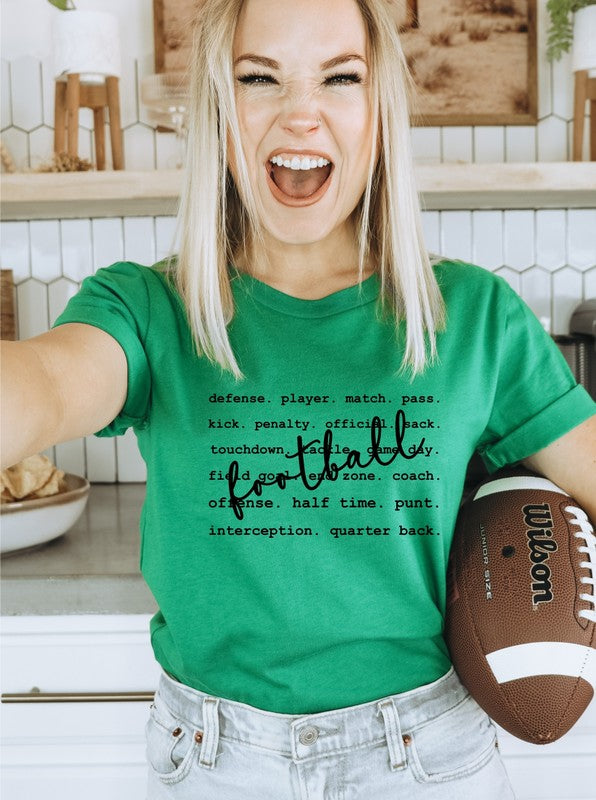 Football Words Graphic Boutique Tee Ocean and 7th