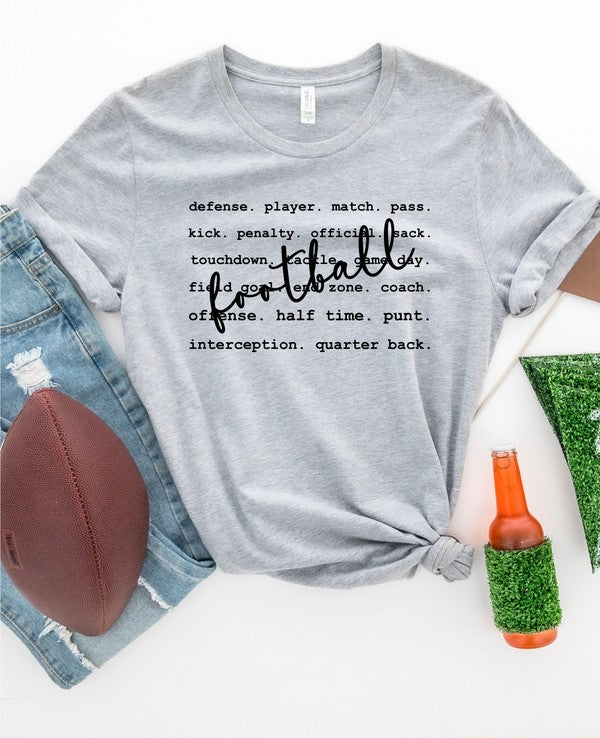 Football Words Graphic Boutique Tee Ocean and 7th