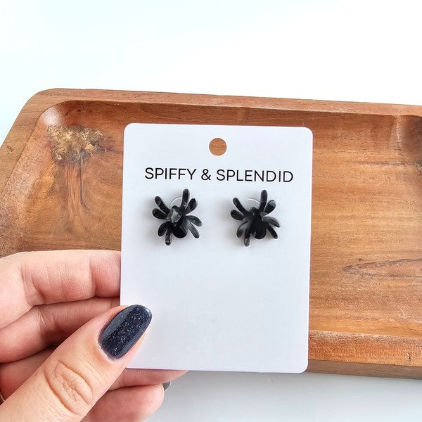 Spider Studs - Black Halloween Jewelry Spiffy & Splendid