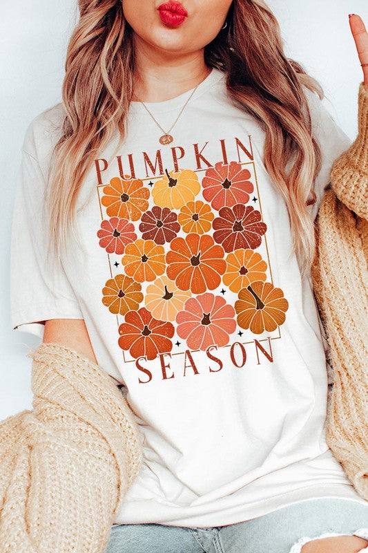 Pumpkin Season Boho Graphic Tee Color Bear