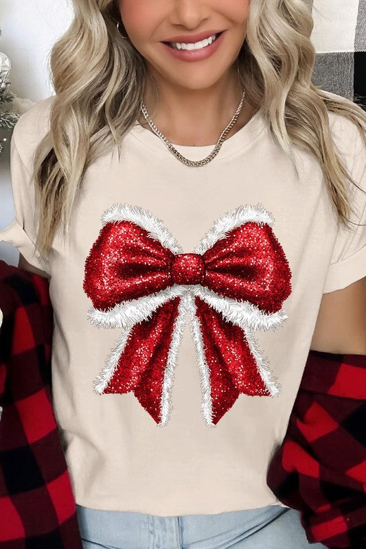 Christmas Santa Bow Graphic Tee Color Bear