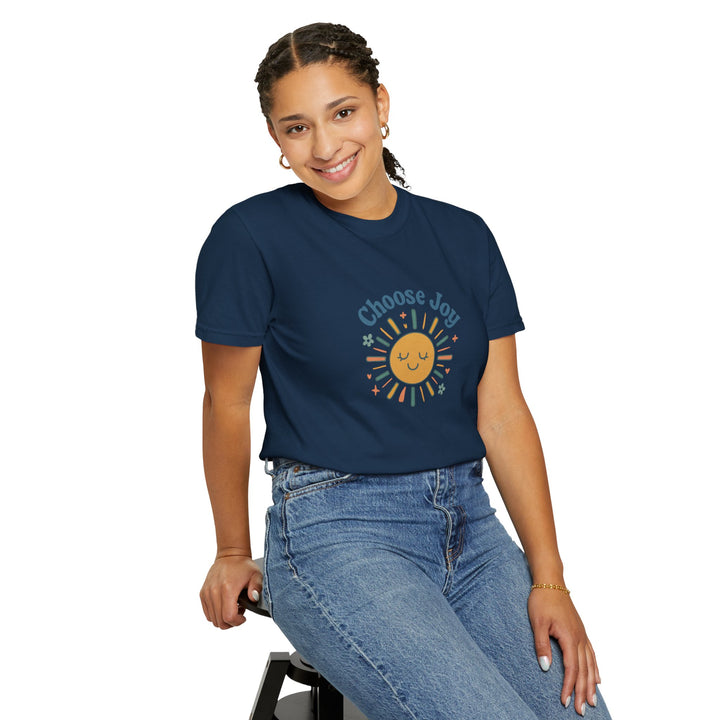 Sunshine Retro T-Shirt with Choose Joy Design