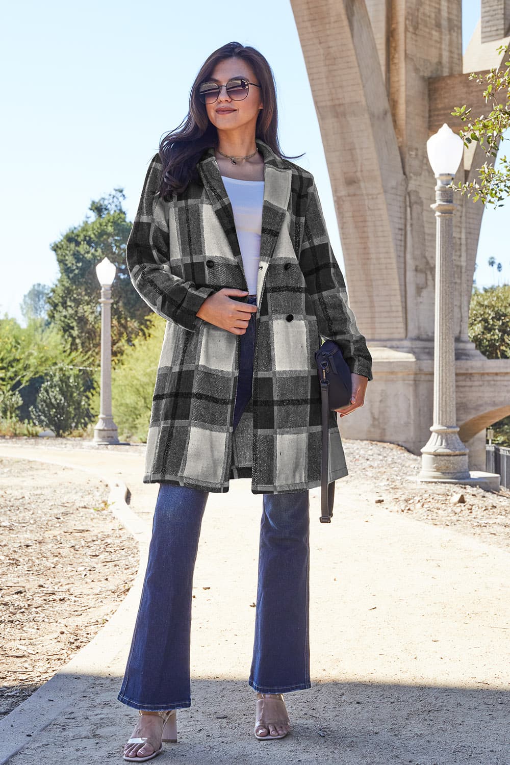 Falling In Love Plaid Jacket Trendsi