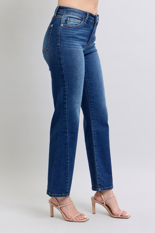 Judy Blue Side Seam Detail Straight Jeans with Pockets