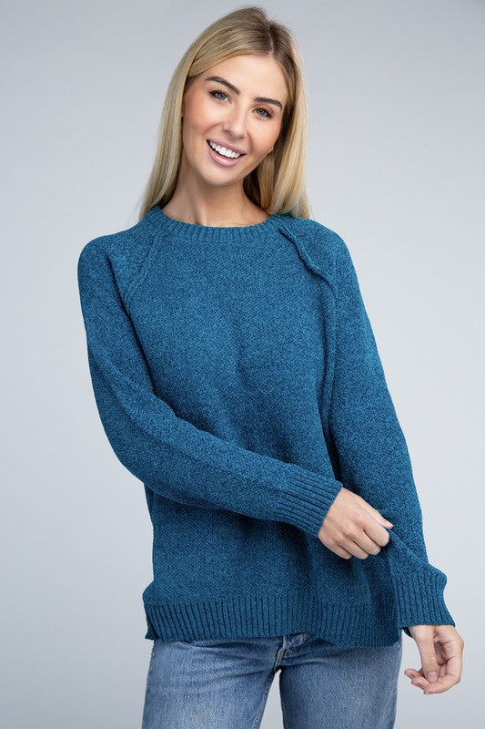 Raglan Chenille Sweater ZENANA