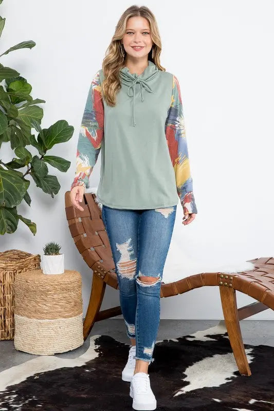 Geo Print Long Sleeve Top e Luna