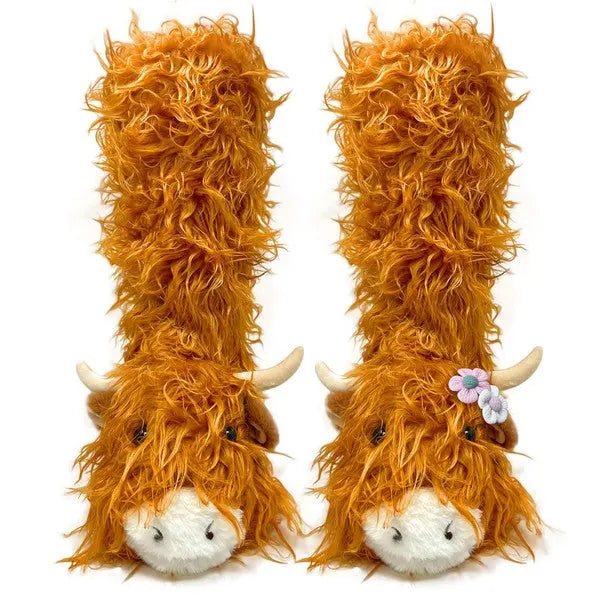 Highland Cattle- Women's Plush Slipper Socks Oooh Yeah Socks