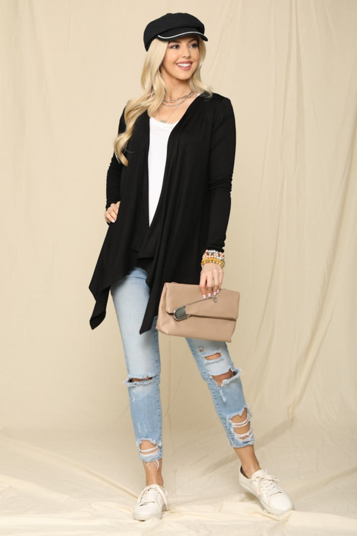 Soft Serenity Knit Cardigan in Black Trendsi