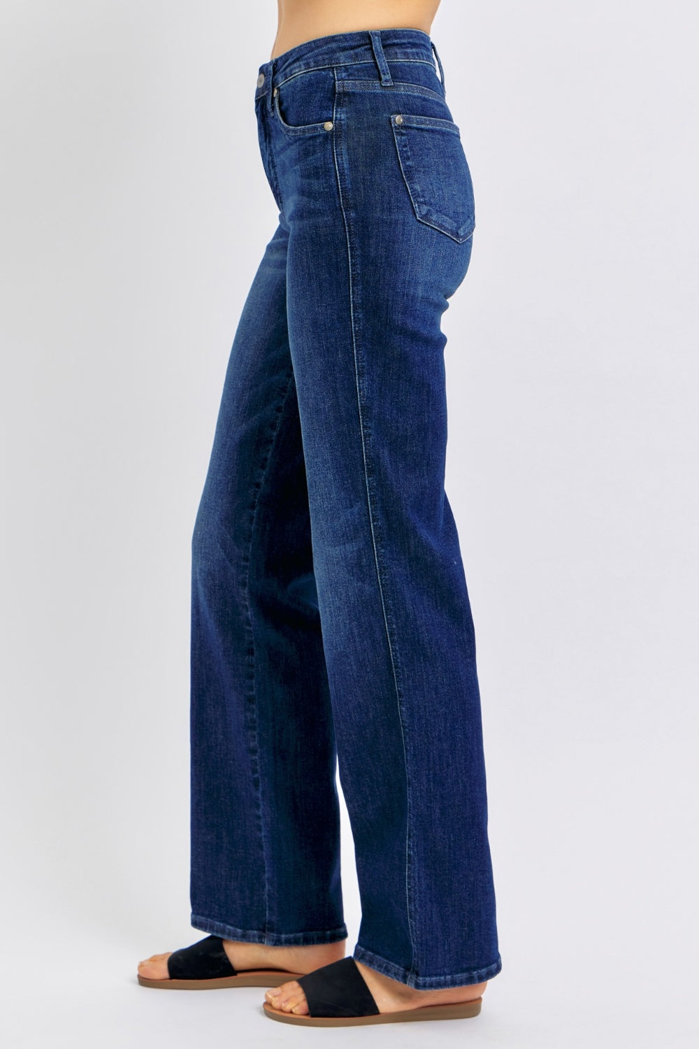 Judy Blue Full Size High Waist Tummy Control Straight Jeans Trendsi