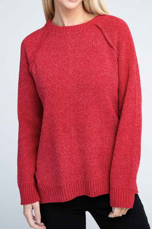 Raglan Chenille Sweater ZENANA