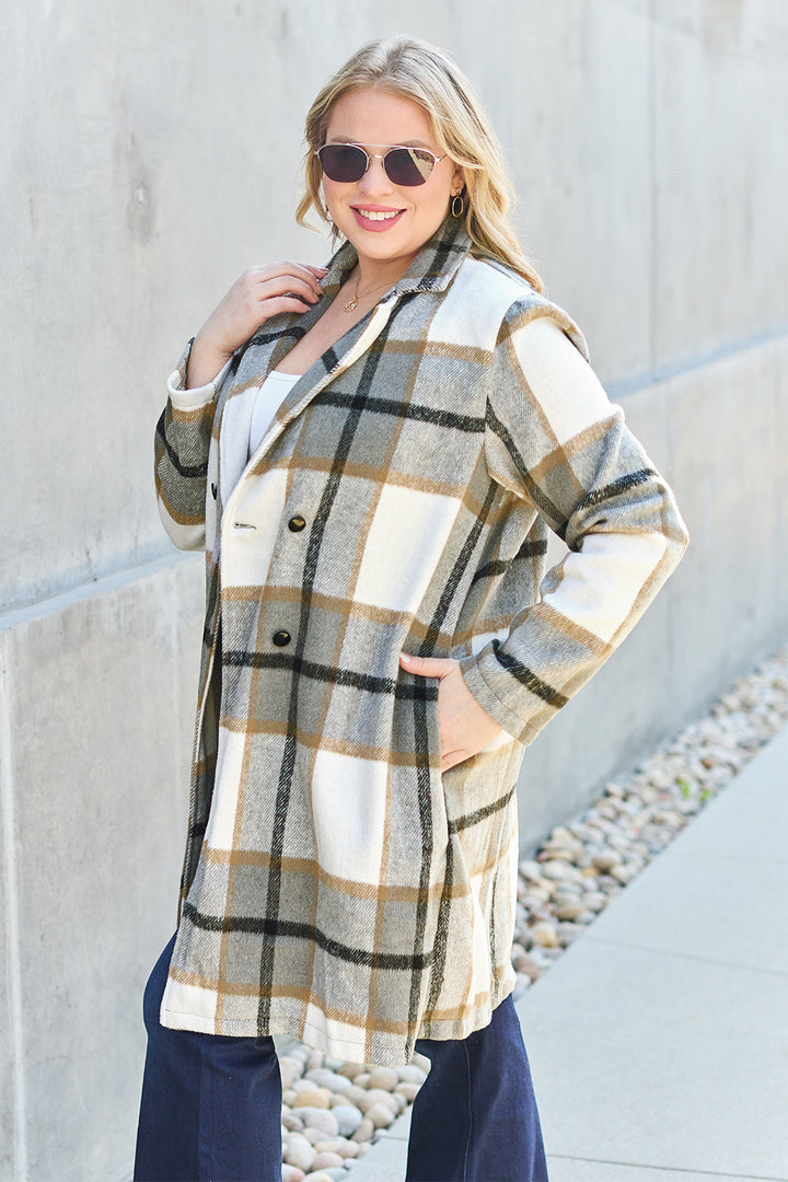 Falling In Love Plaid Jacket Trendsi